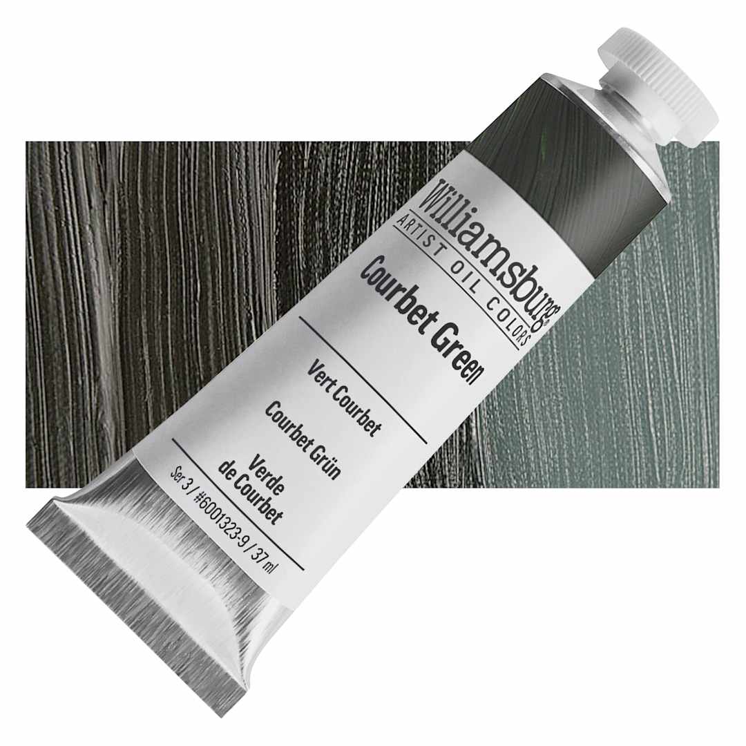 Open in modal - Williamsburg Handmade Oil Paint - Courbet Green, 37 ml tube and swatch