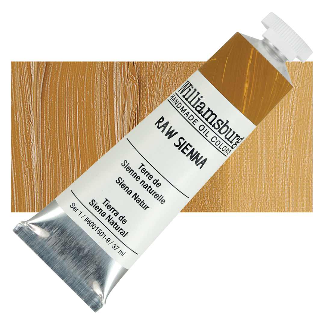 Open in modal - Williamsburg Handmade Oil Paint - Raw Sienna, 37 ml tube and swatch