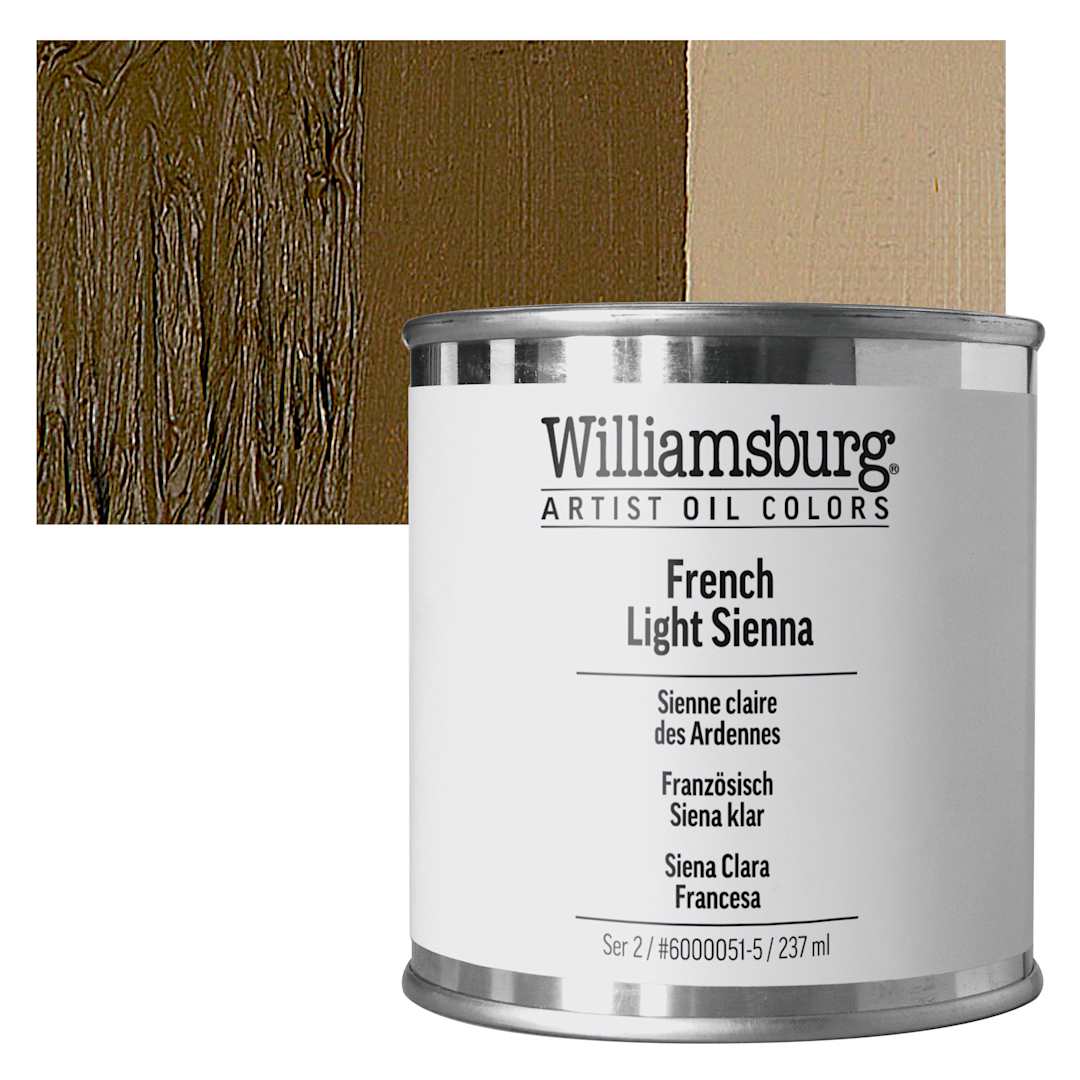 Open in modal - Williamsburg Handmade Oil Paint - French Light Sienna, 8 oz can and swatch