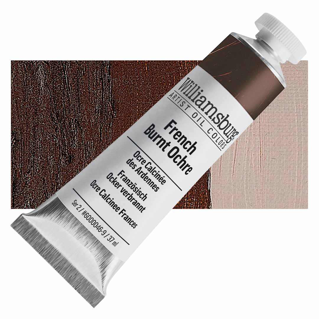 Open in modal - Williamsburg Handmade Oil Paint - French Burnt Ochre, 37 ml tube and swatch