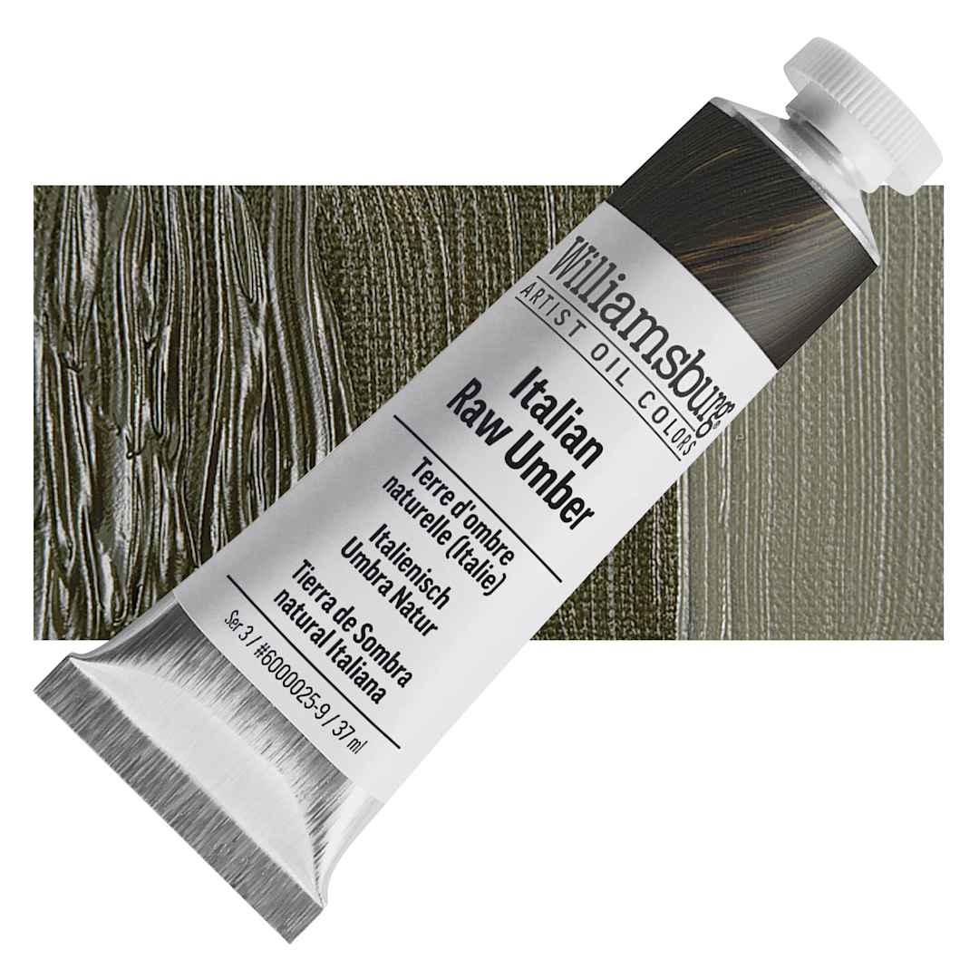 Open in modal - Williamsburg Handmade Oil Paint - Italian Raw Umber, 37 ml tube and swatch