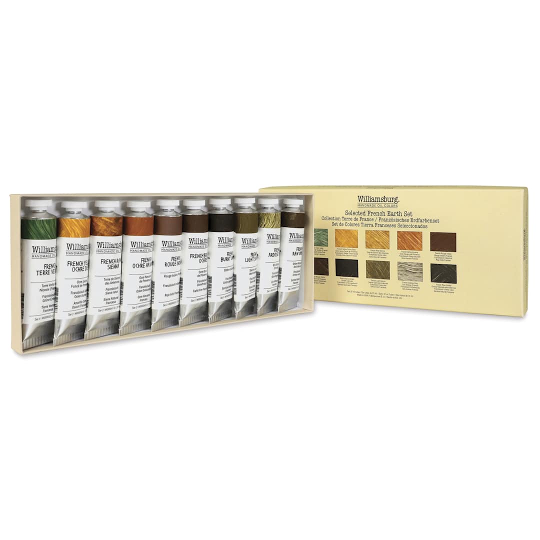 Open in modal - Williamsburg Handmade Oil Paints - Set of 10, French Earth Set, 37 ml