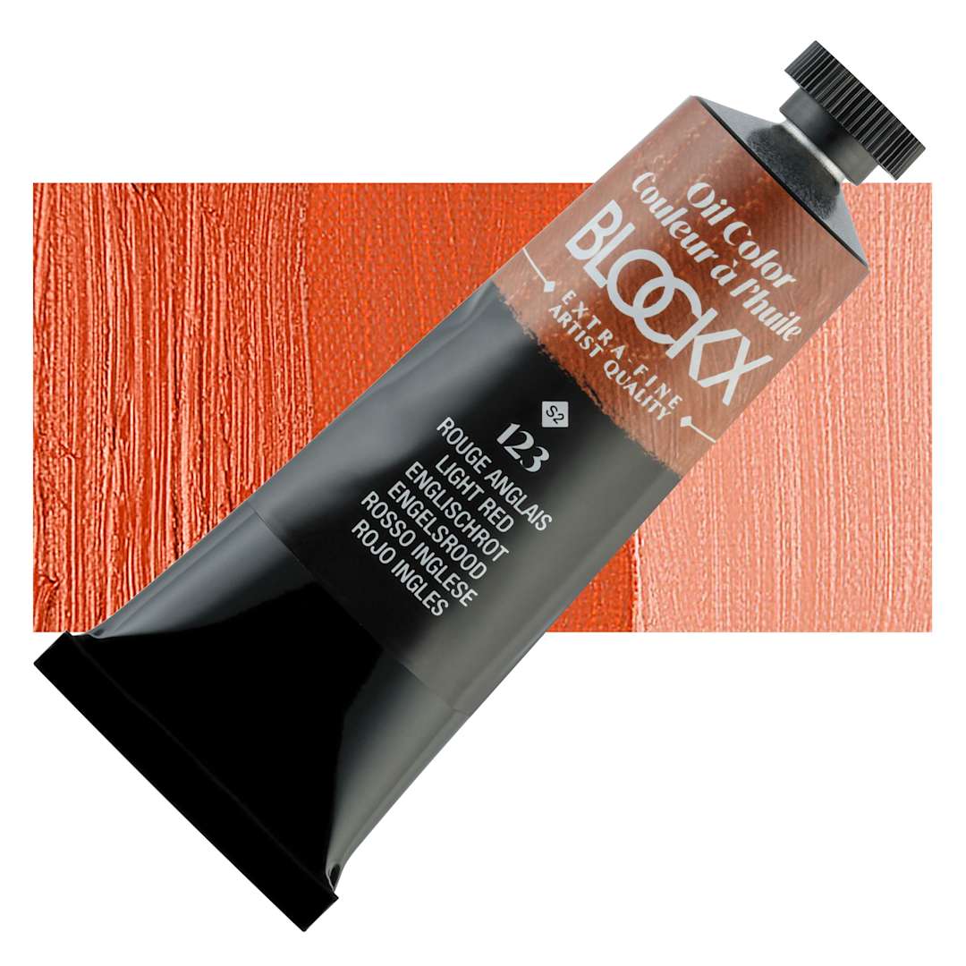 Open in modal - Blockx Artist Oil Color - Light Red, 35 ml tube and swatch