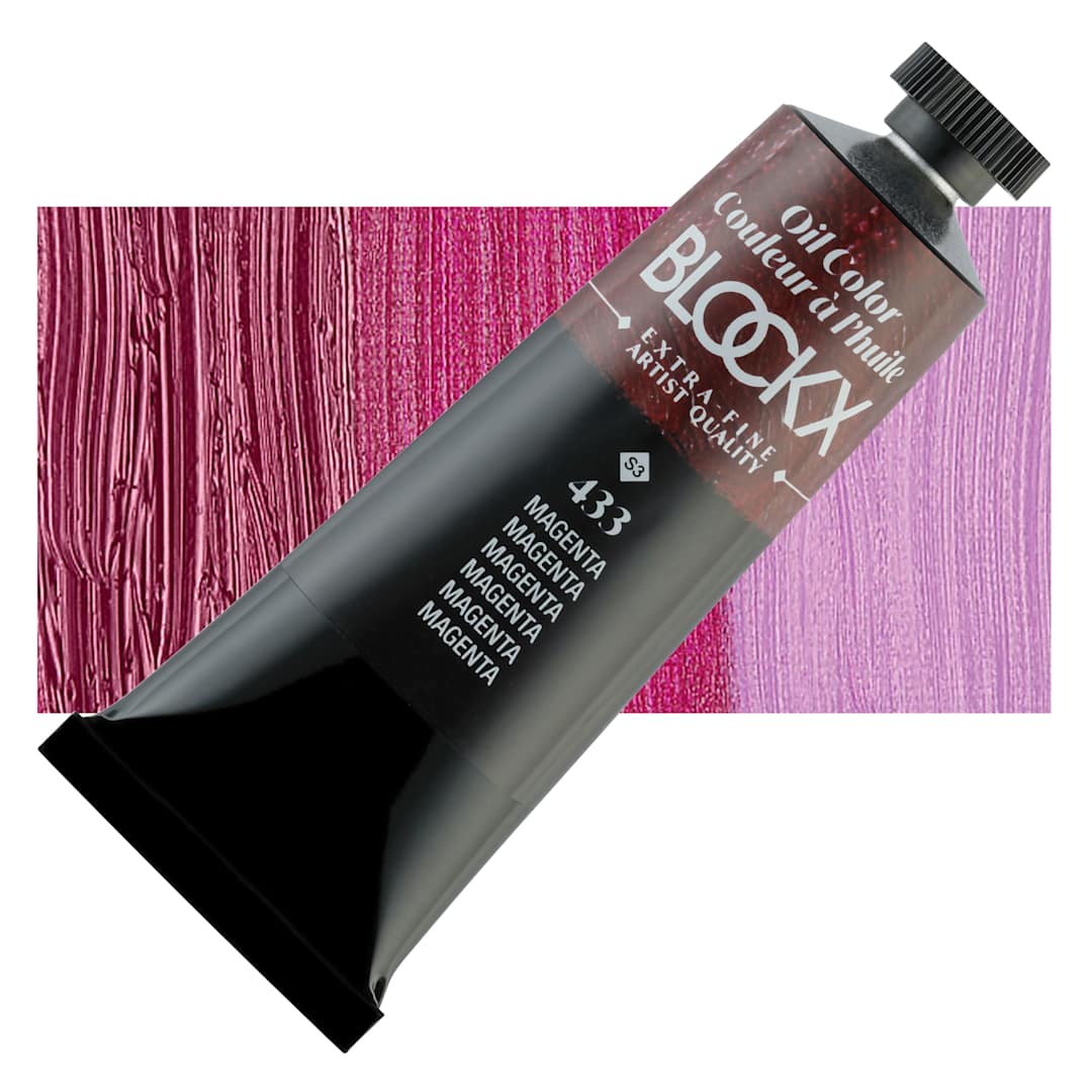 Open in modal - Blockx Artist Oil Color - Magenta, 35 ml tube and swatch