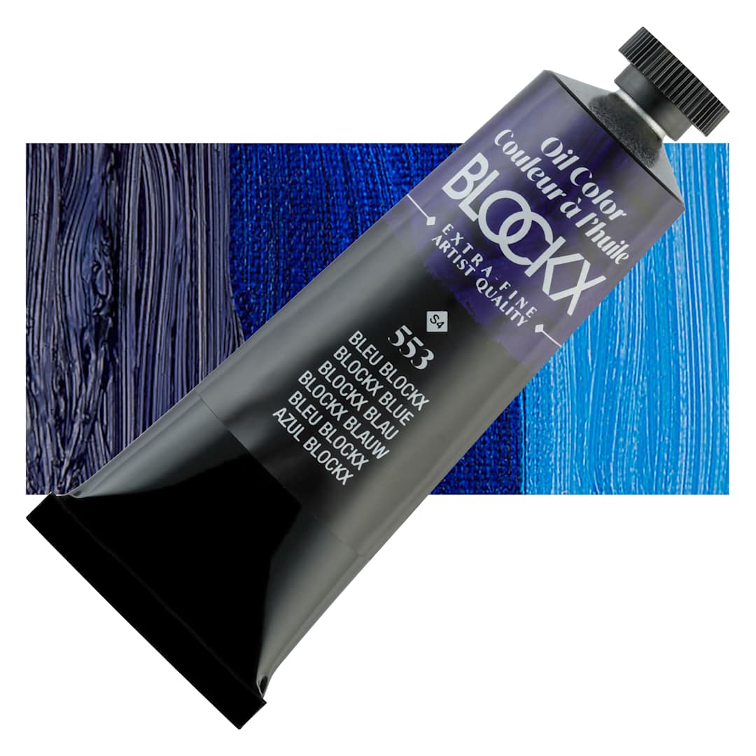 Open in modal - Blockx Artist Oil Color - Blockx Blue, 35 ml Tube and swatch