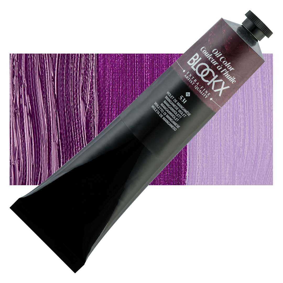 Open in modal - Blockx Artist Oil Color - Manganese Violet, 200 ml tube and swatch