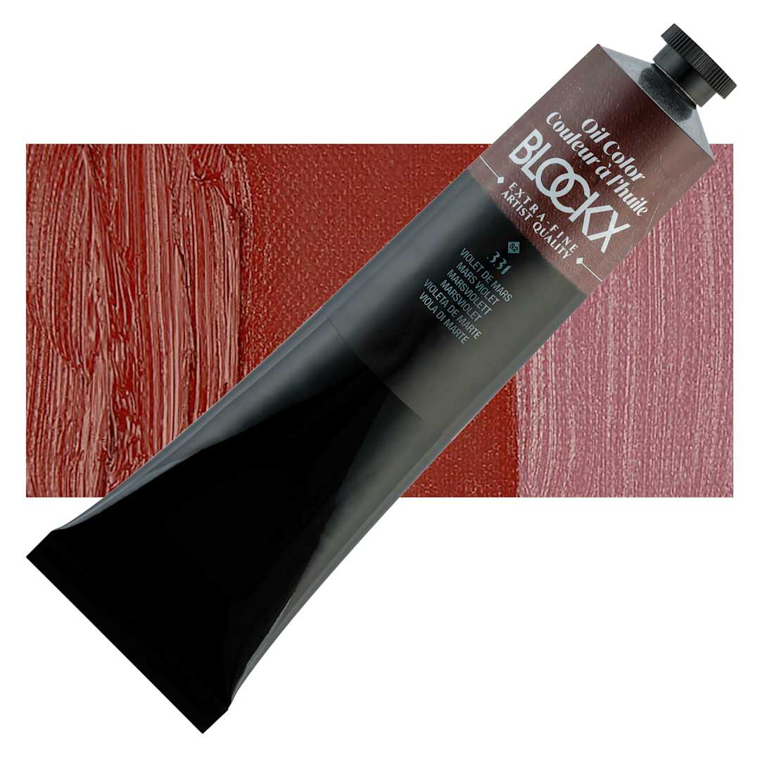 Open in modal - Blockx Artist Oil Color - Mars Violet, 200 ml tube and swatch