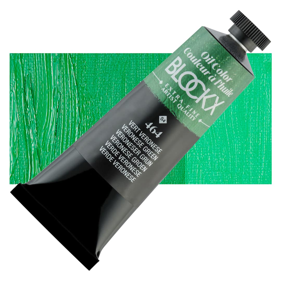Open in modal - Blockx Artist Oil Color - Veronese Green, 35 ml tube and swatch