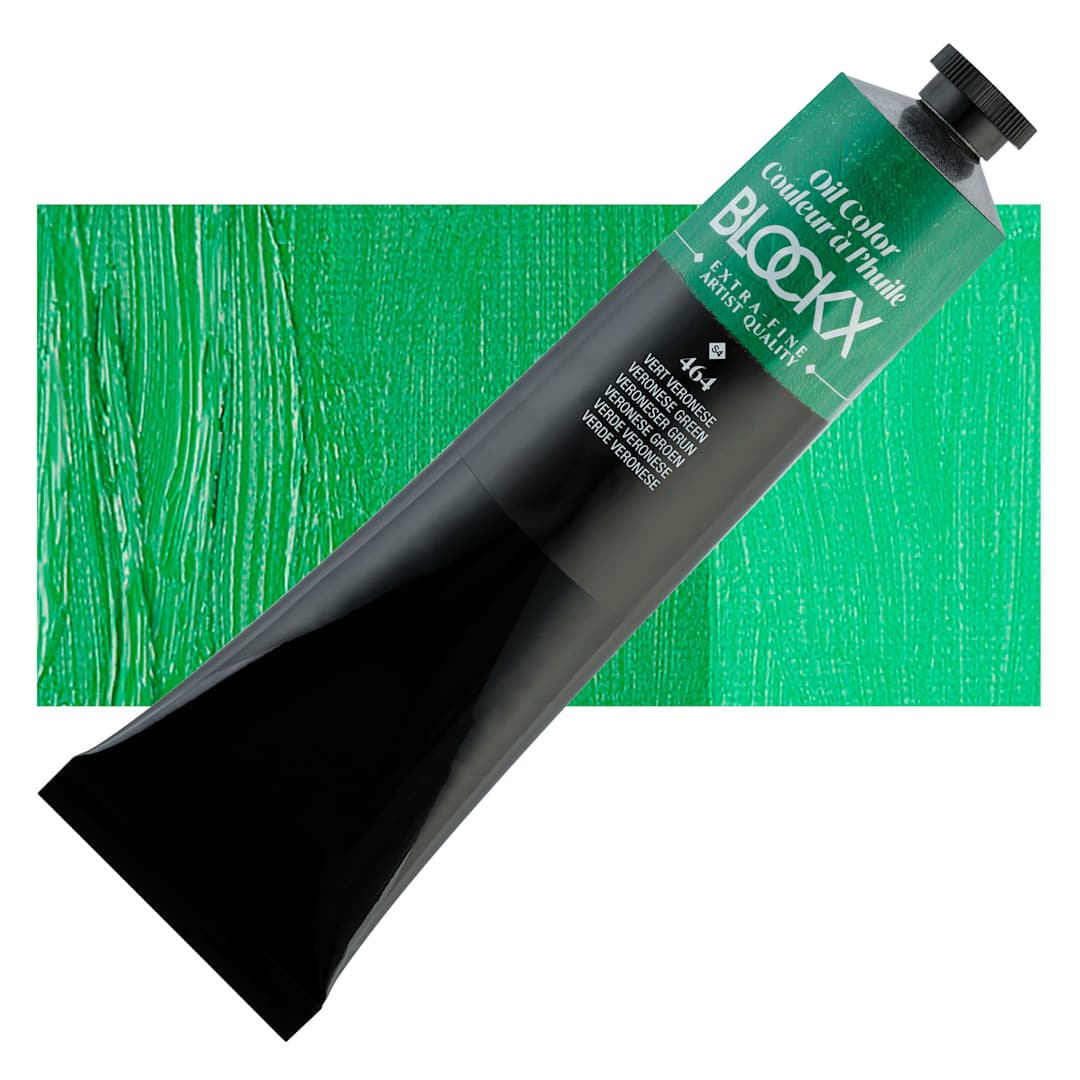Open in modal - Blockx Artist Oil Color - Veronese Green, 200 ml tube and swatch