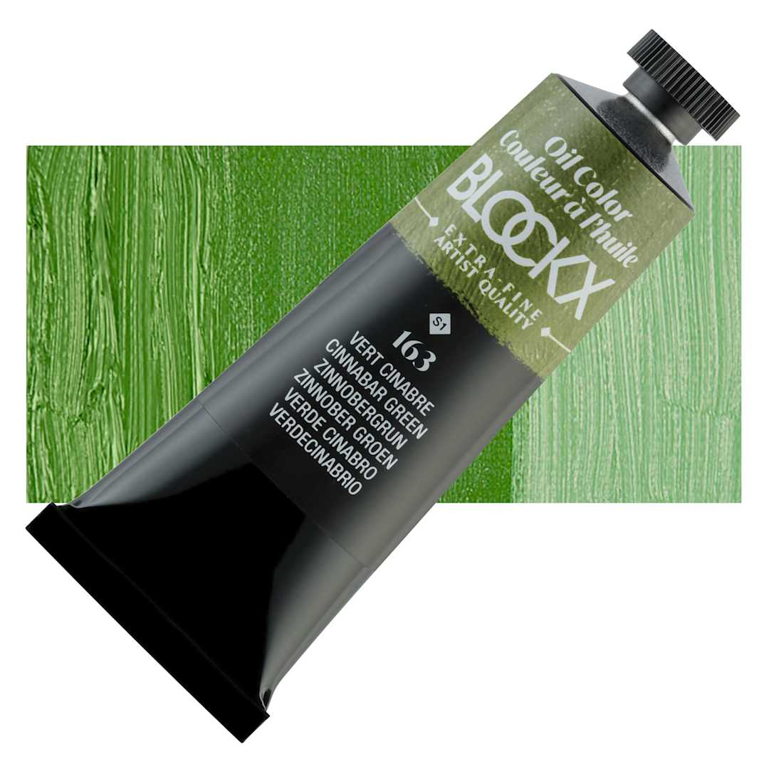 Open in modal - Blockx Artist Oil Color - Cinnabar Green, 35 ml Tube and swatch