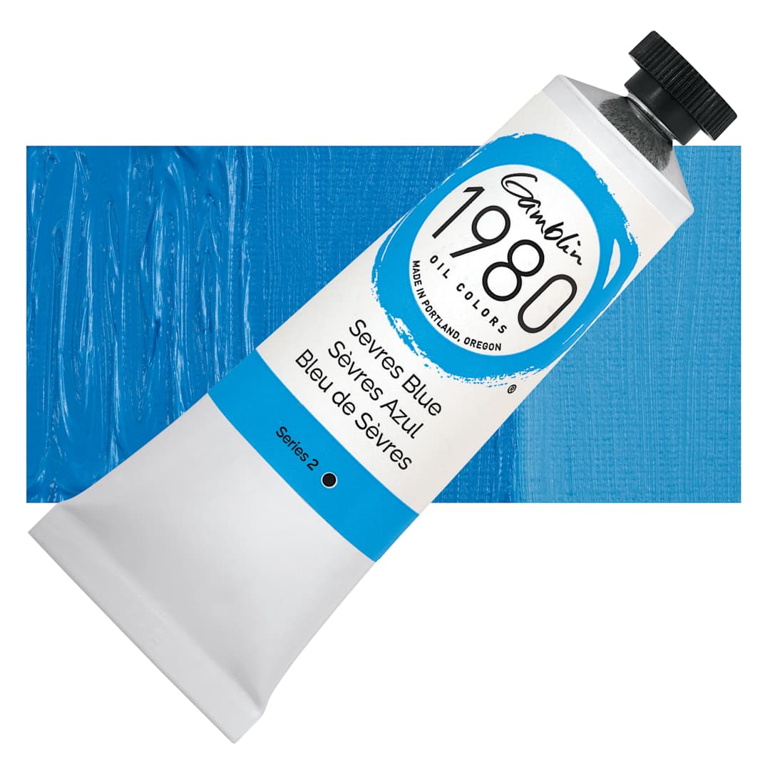 Open in modal - Gamblin 1980 Oils - Sevres Blue, 37 ml tube and swatch