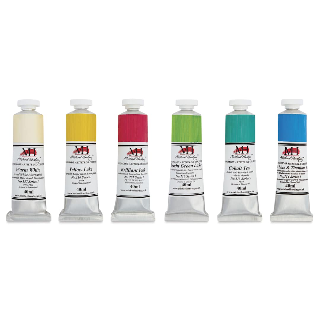 Open in modal - Michael Harding Artists Oil Color - Set of 6, Bermuda Tropical Colors, 40 ml