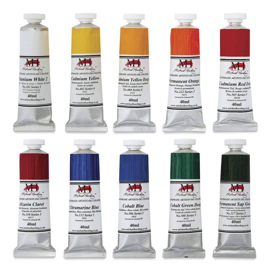 Open in modal - Michael Harding Artists Oil Color - Set of 10, Plein Air Master Colors, 40 ml Tubes
