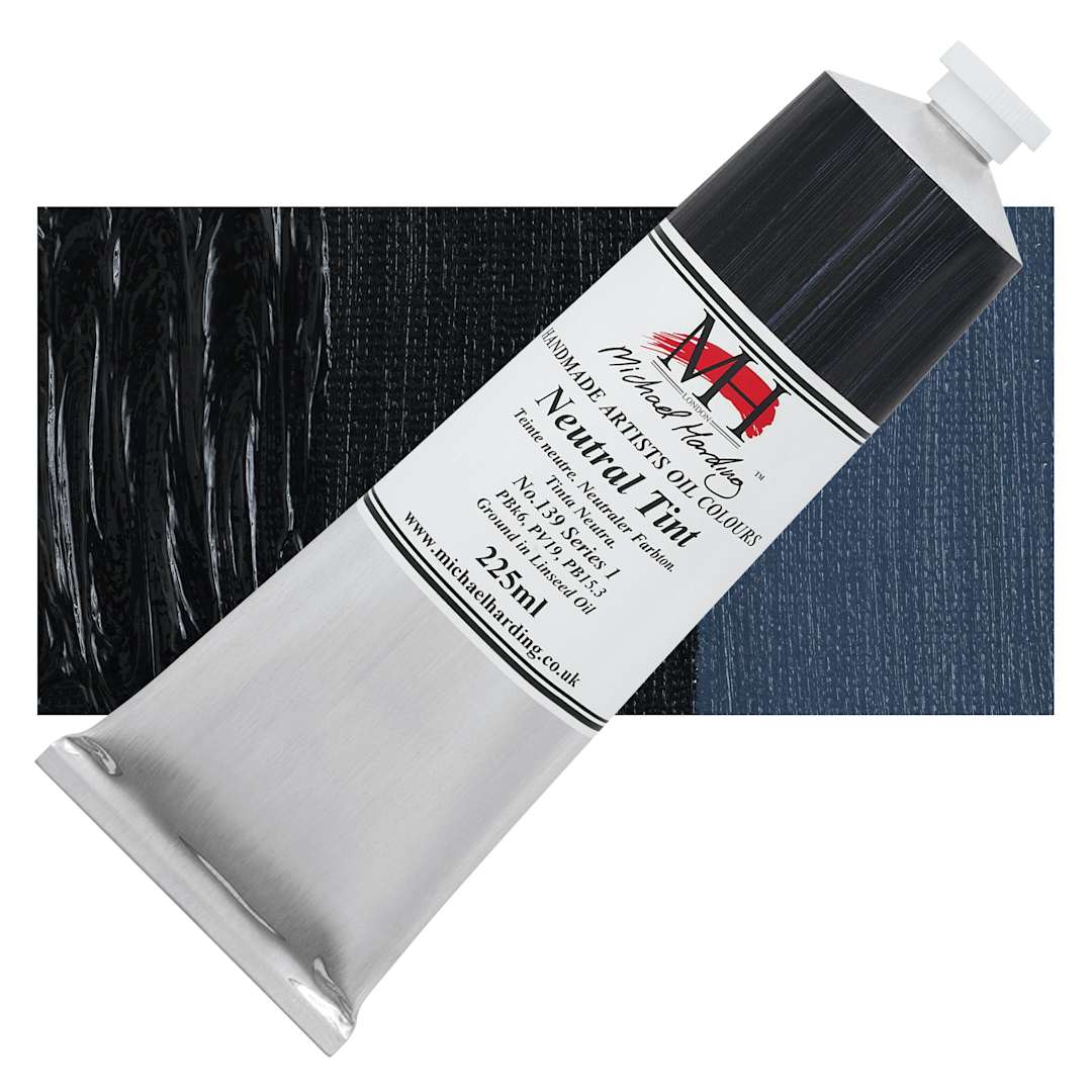 Open in modal - Michael Harding Artists Oil Color - Neutral Tint, 225 ml tube and swatch