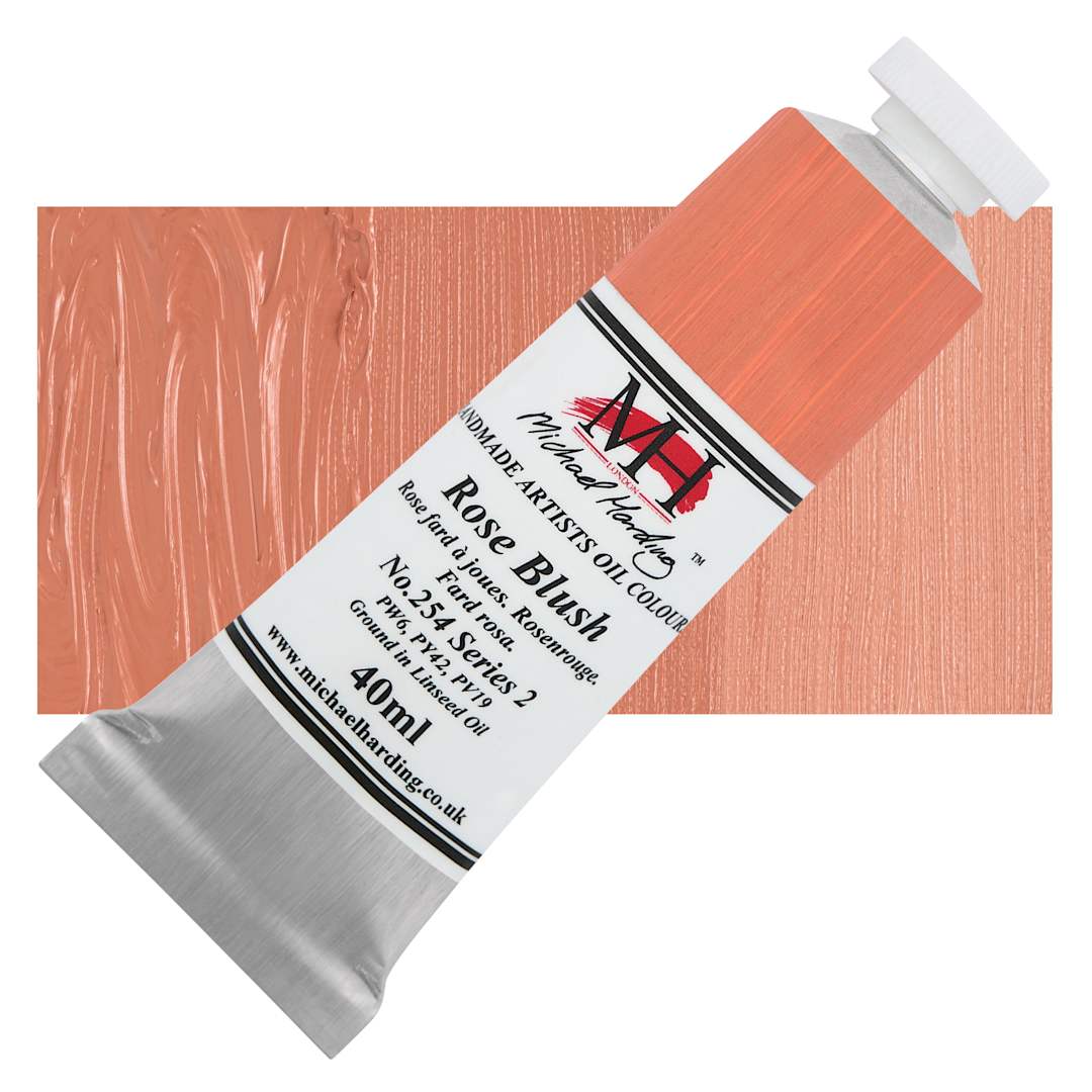 Open in modal - Michael Harding Artists Oil Color - Rose Blush, 40 ml tube and swatch