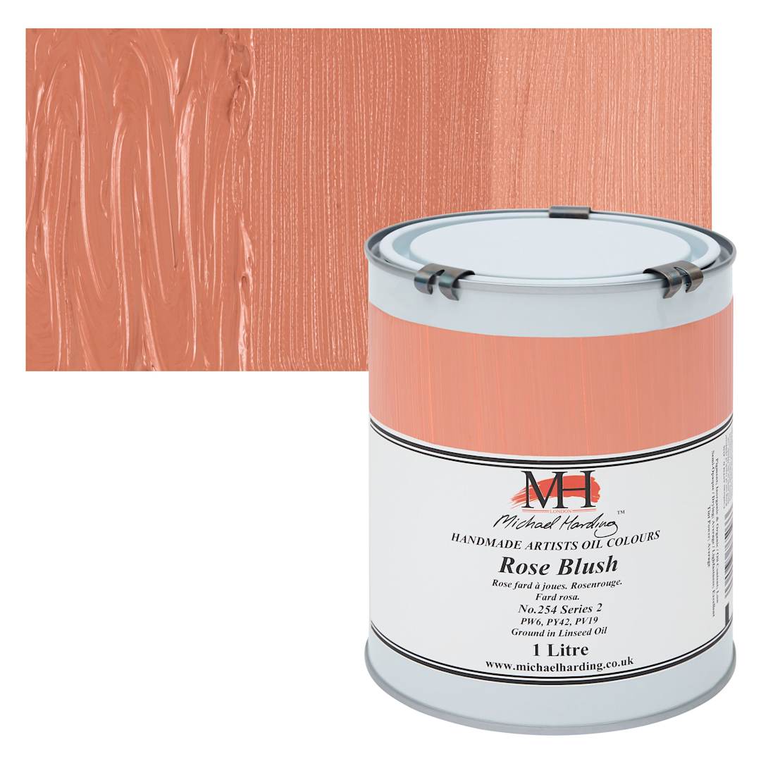Open in modal - Michael Harding Artists Oil Color - Rose Blush, 1 Liter can and swatch