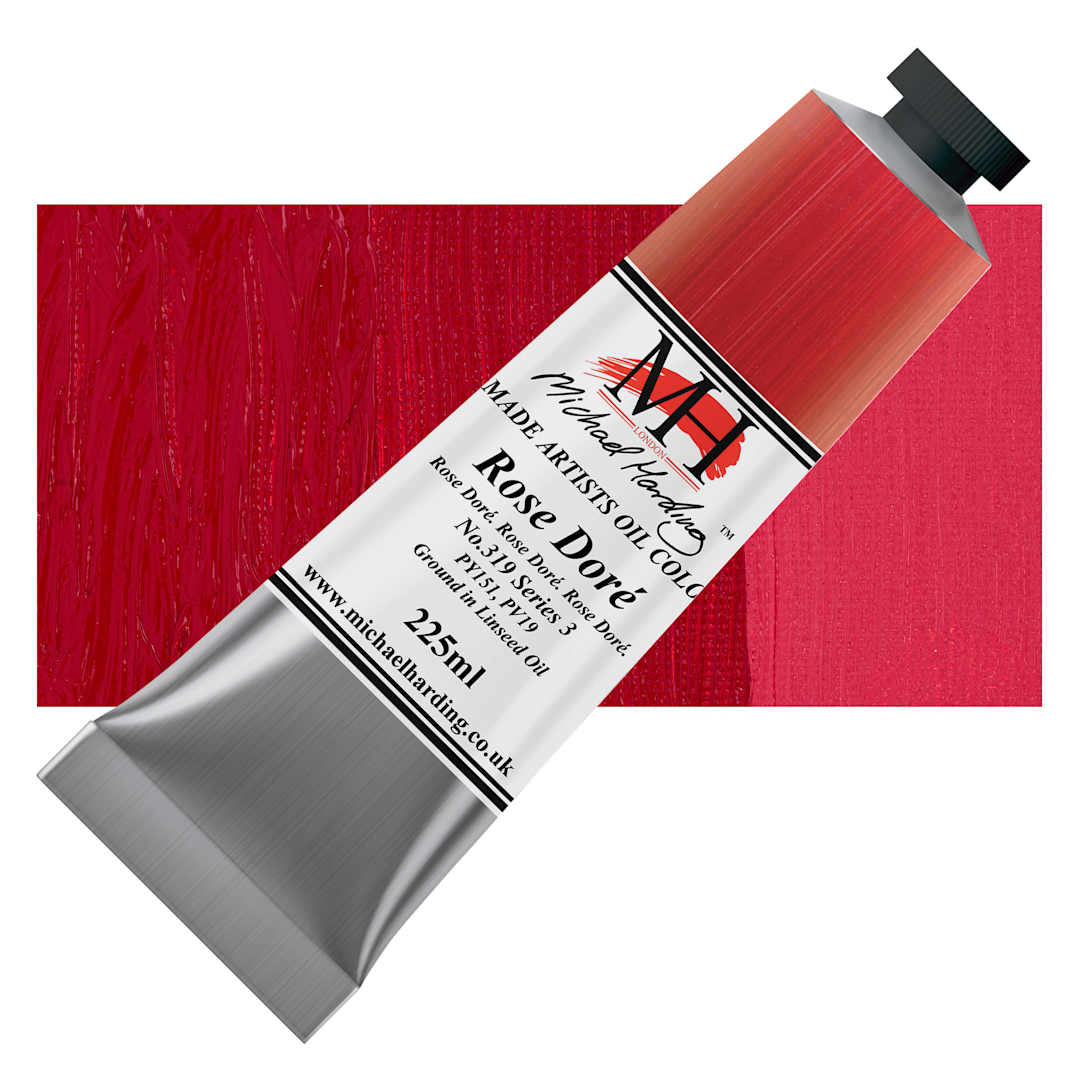 Open in modal - Michael Harding Artists Oil Color - Rose Dore, 225 ml tube and swatch