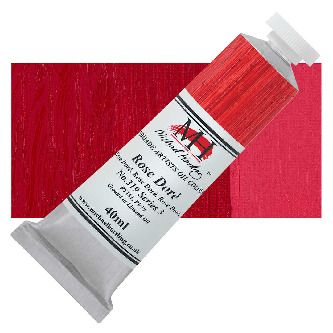 Open in modal - Michael Harding Artists Oil Color - Rose Dore, 40 ml tube and swatch