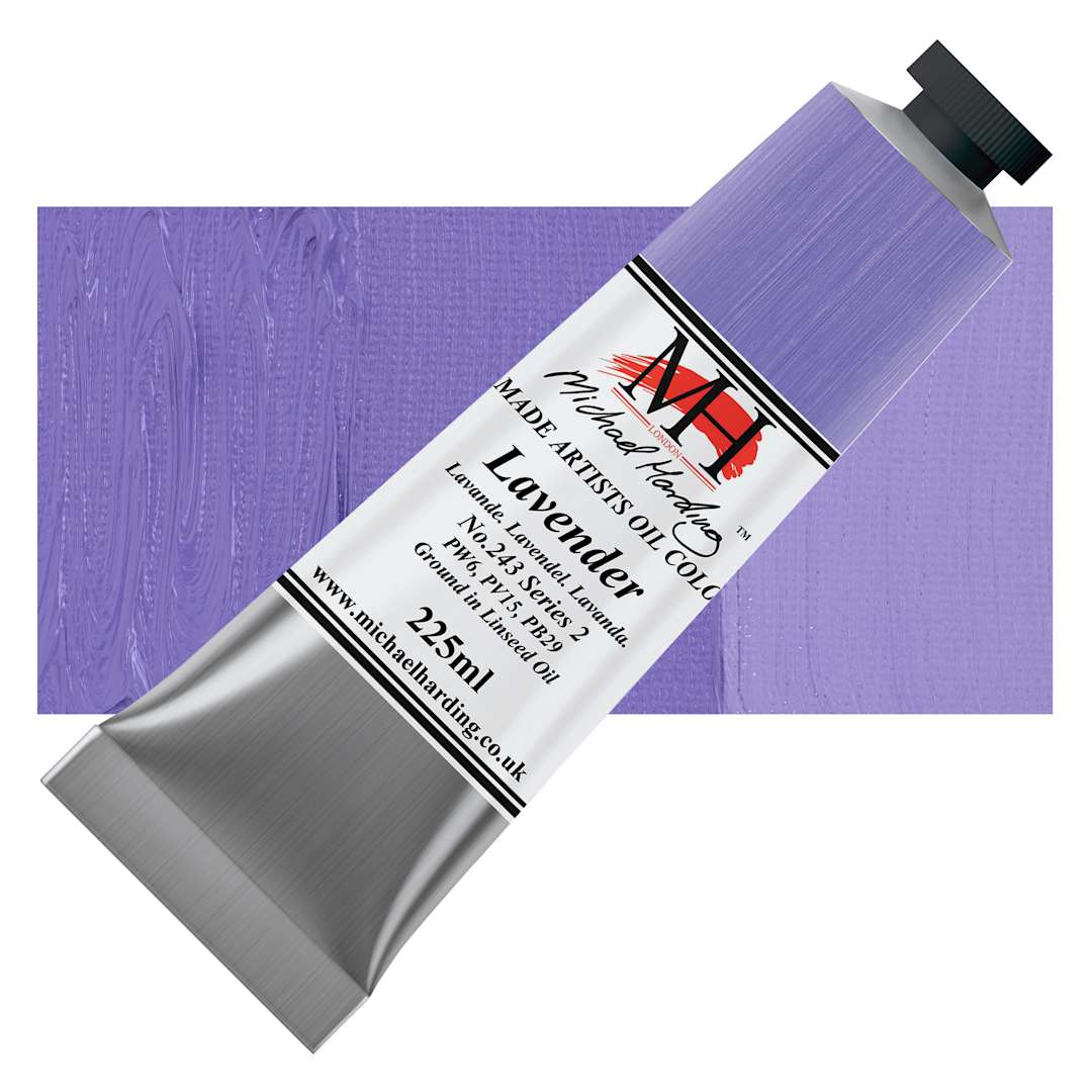 Open in modal - Michael Harding Artists Oil Color - Lavender, 225 ml tube and swatch