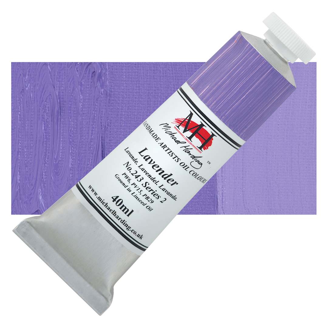 Open in modal - Michael Harding Artists Oil Color - Lavender, 40 ml tube and swatch