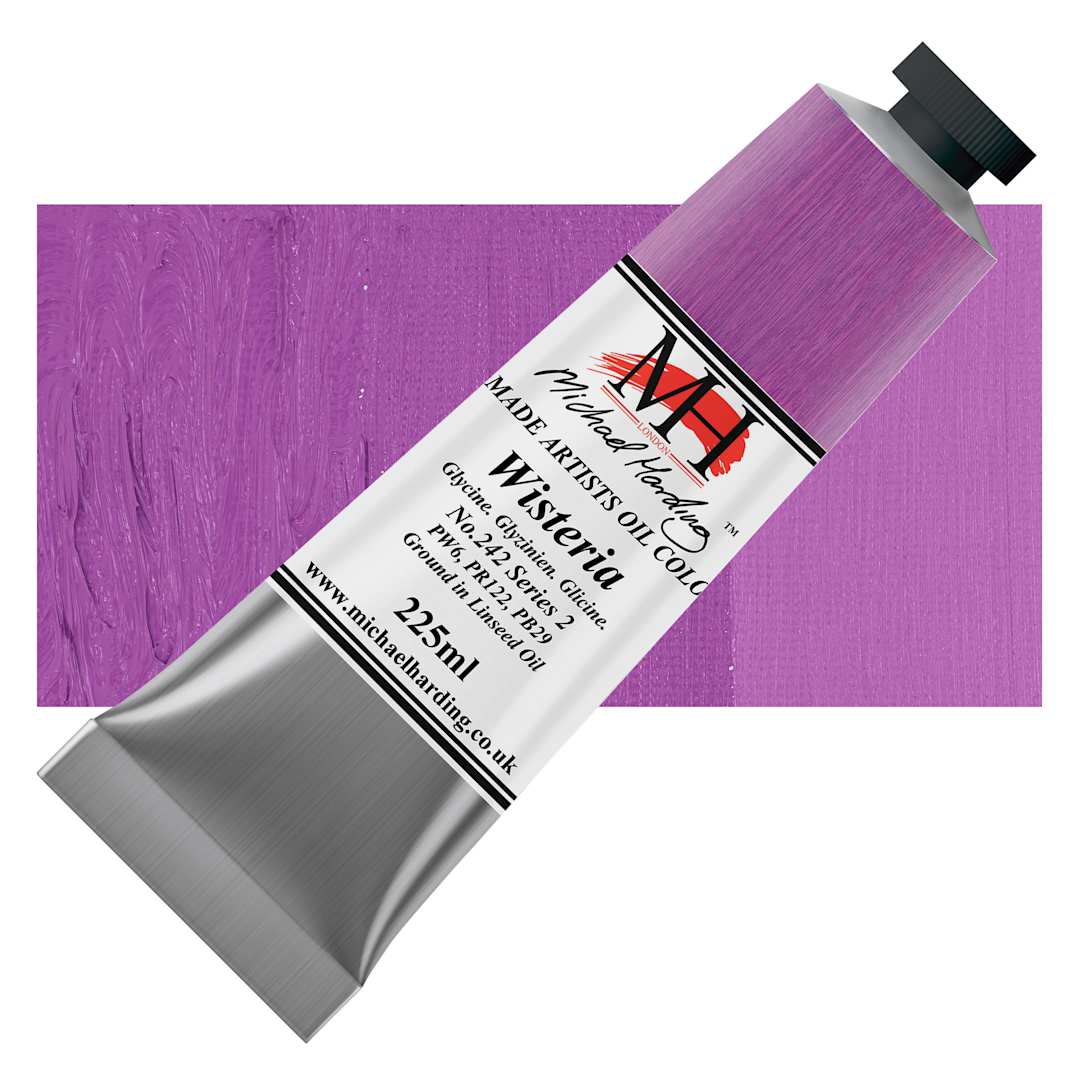 Open in modal - Michael Harding Artists Oil Color - Wisteria, 225 ml tube and swatch