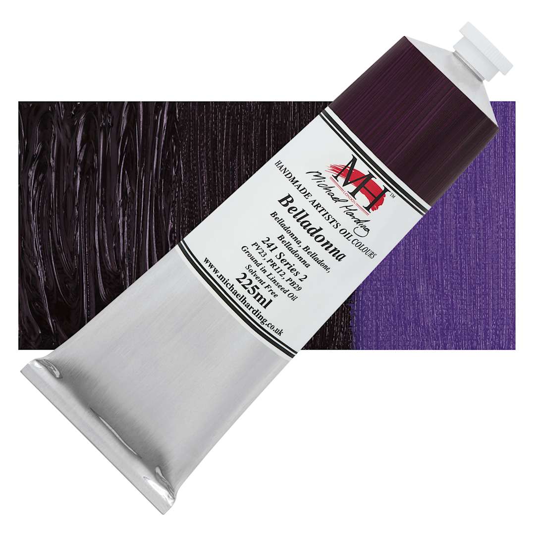 Open in modal - Michael Harding Artists Oil Color - Belladonna, 225 ml tube and swatch
