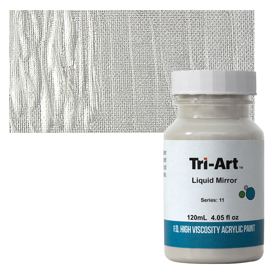 Open in modal - Tri-Art High Viscosity Artist Acrylic - Liquid Mirror, 120 ml jar and swatch