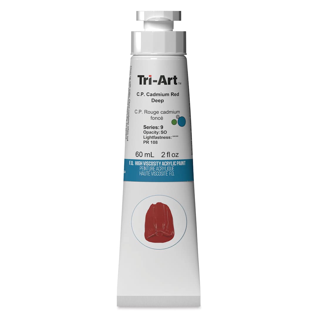 Open in modal - Tri-Art High Viscosity Artist Acrylic - C.P. Cadmium Red Deep, 60 ml tube