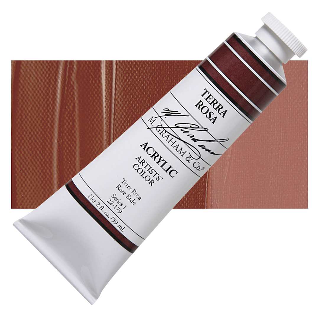 Open in modal - M. Graham Artists' Acrylic - Terra Rosa, 2 oz tube and swatch
