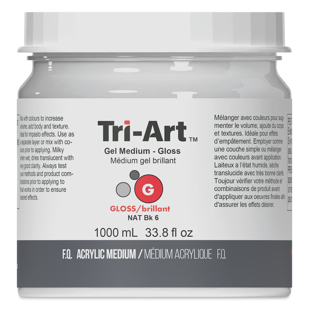 Open in modal - Tri-Art Acrylic Gel Medium - Gloss, 1 L bottle