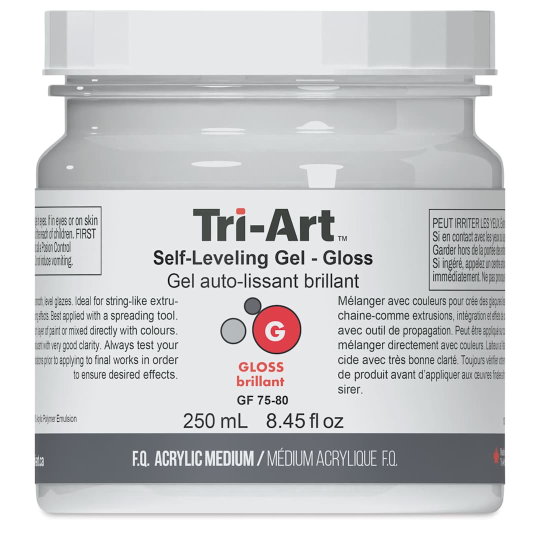 Open in modal - Tri-Art Finest Self-Leveling Gel Medium - Front of 250 ml Jar
