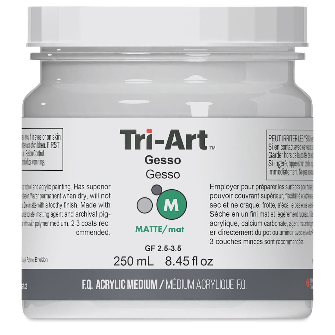 Open in modal - Tri-Art Acrylic White Gesso - Front of 250 ml Jar
