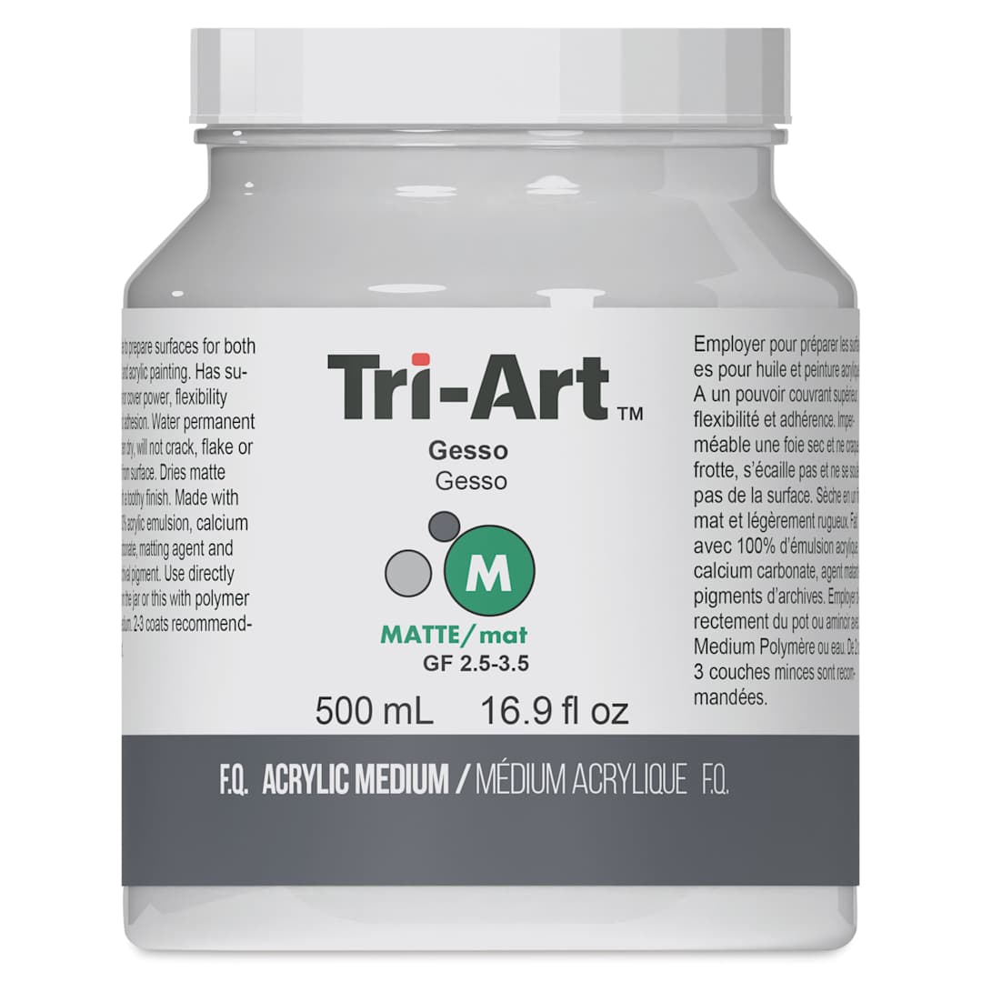 Open in modal - Tri-Art Acrylic White Gesso - White, 500 ml