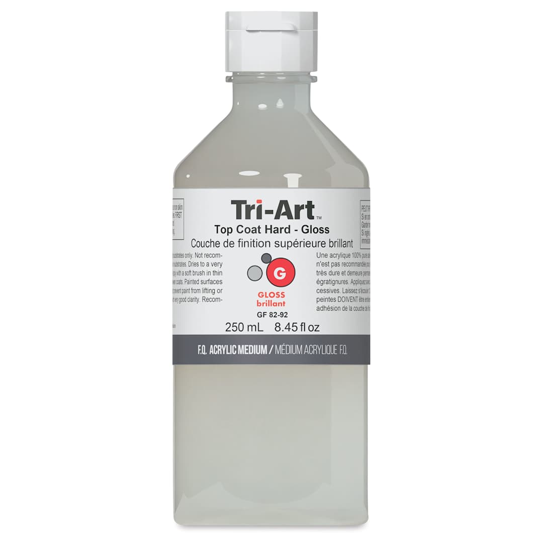 Open in modal - Tri-Art Top Coat Mediums - Front view of bottle of 250 ml Hard Gloss Medium