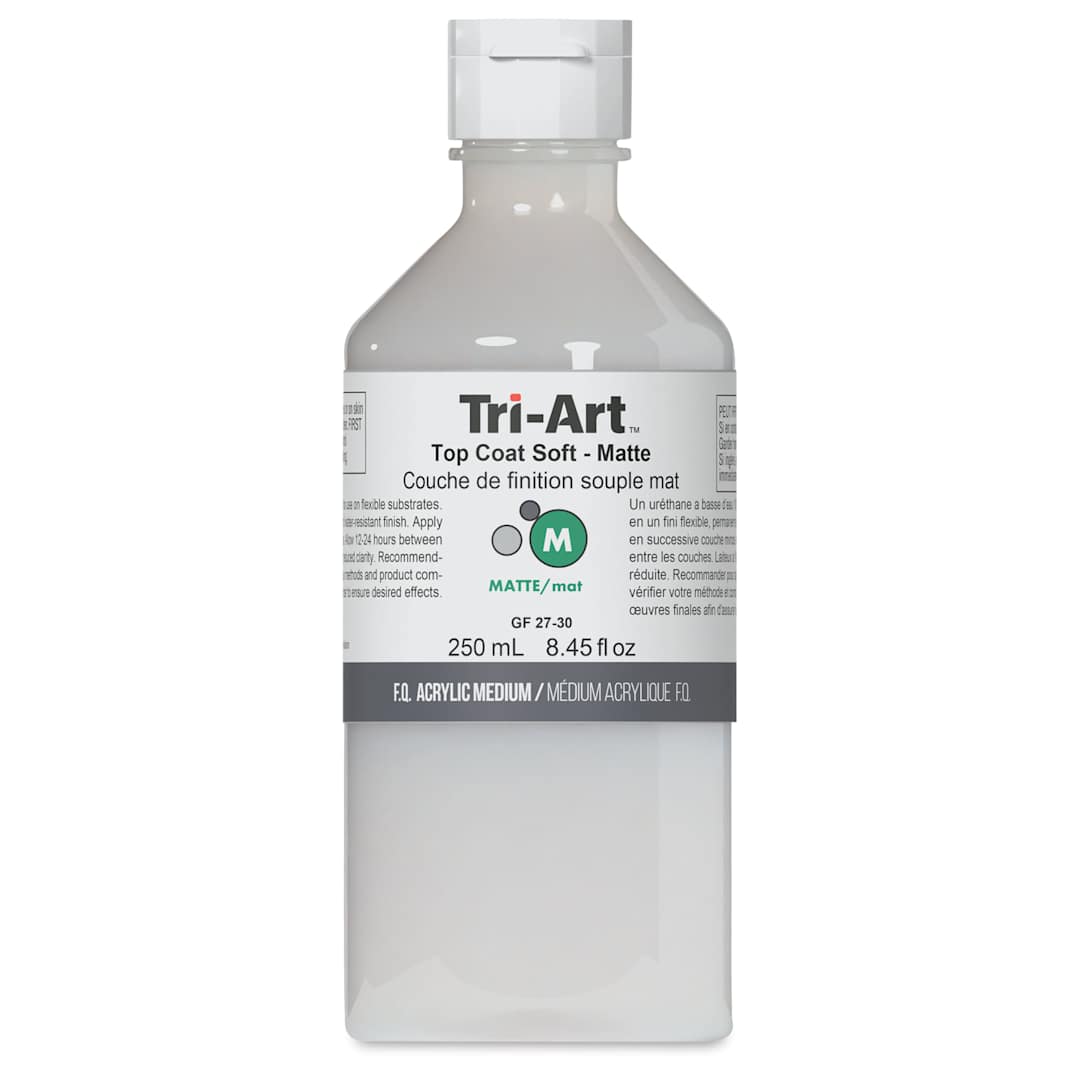 Open in modal - Tri-Art Top Coat Mediums - Front view of bottle of 250 ml Soft Matte Medium