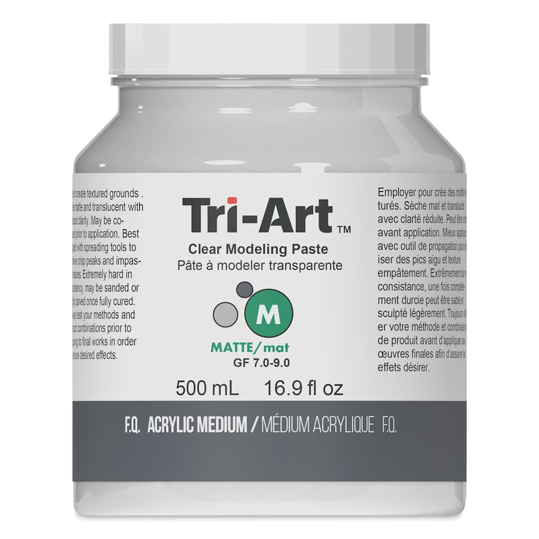 Open in modal - Tri-Art Clear Modeling Paste - Front of 500 ml Jar
