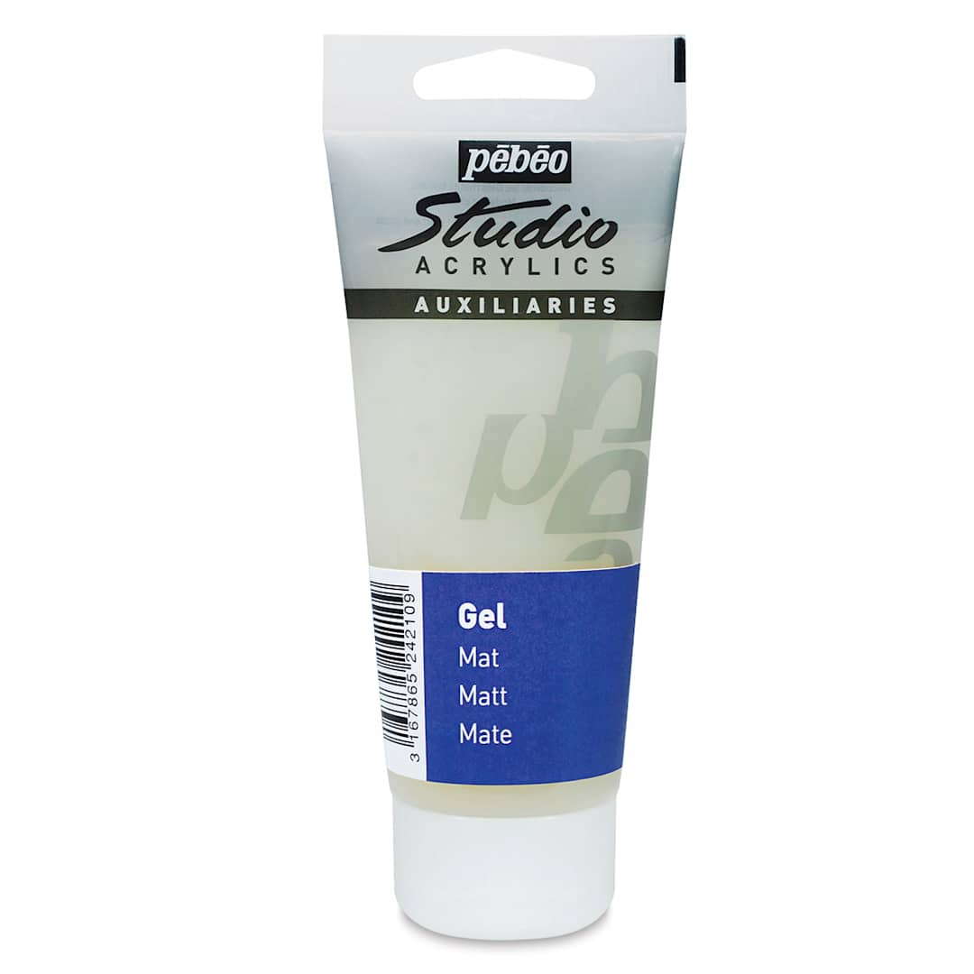 Open in modal - Pebeo Acrylic Gel Mediums - Tube of Matte Gel Medium shown upright