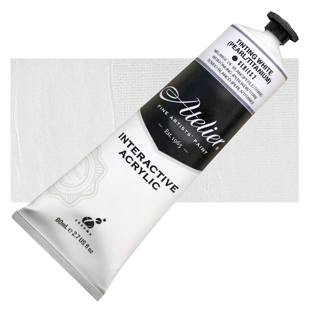 Open in modal - Chroma Atelier Interactive Artists' Acrylic - Tinting White, 80 ml tube and swatch