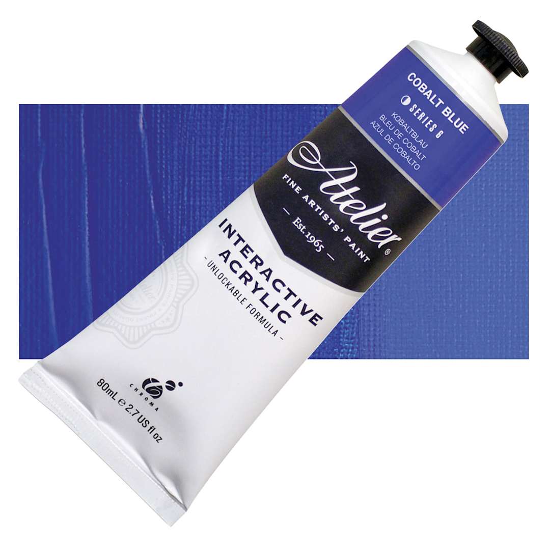 Open in modal - Chroma Atelier Interactive Artists' Acrylic - Cobalt Blue, 80 ml tube and swatch