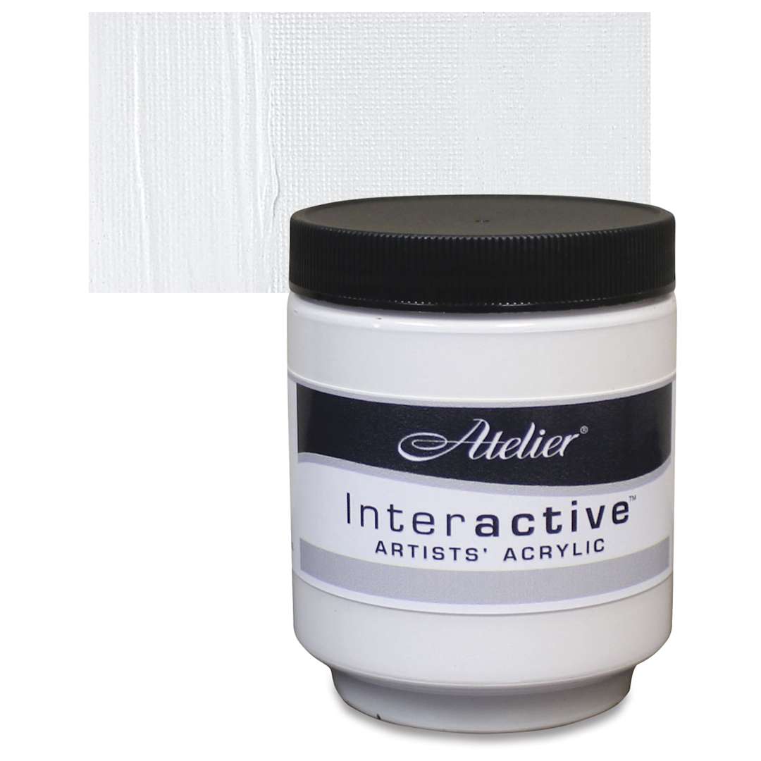 Open in modal - Chroma Atelier Interactive Artists' Acrylic - Titanium White, 250 ml jar and swatch