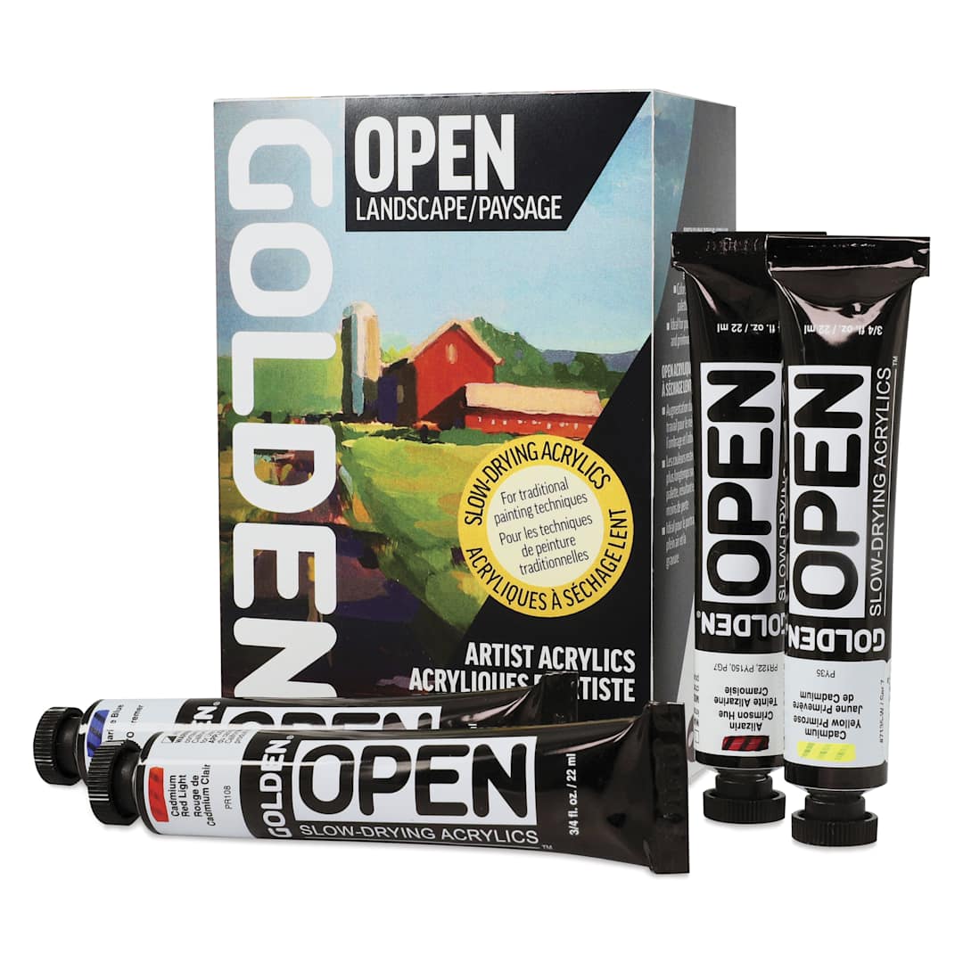 Open in modal - Golden Open Acrylics - Landscape Colors, Set of 7 with Thinner, 22 ml, tubes with packaging