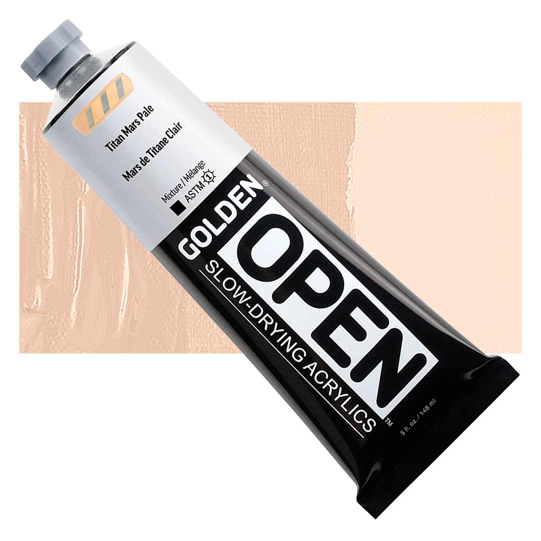 Open in modal - Golden Open Acrylics - Titan Mars Pale, 5 oz Tube and swatch