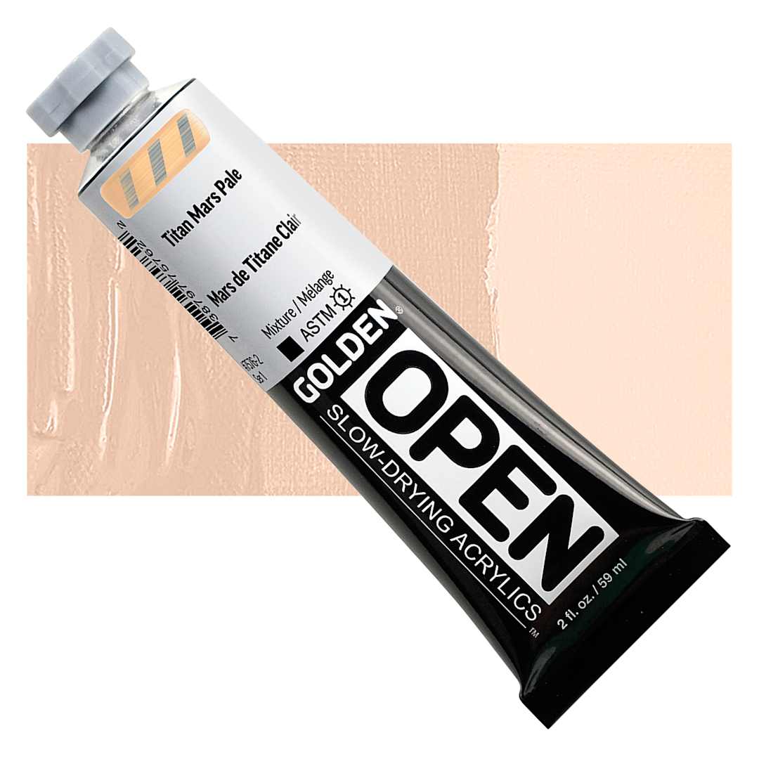Open in modal - Golden Open Acrylics - Titan Mars Pale, 2 oz Tube and swatch