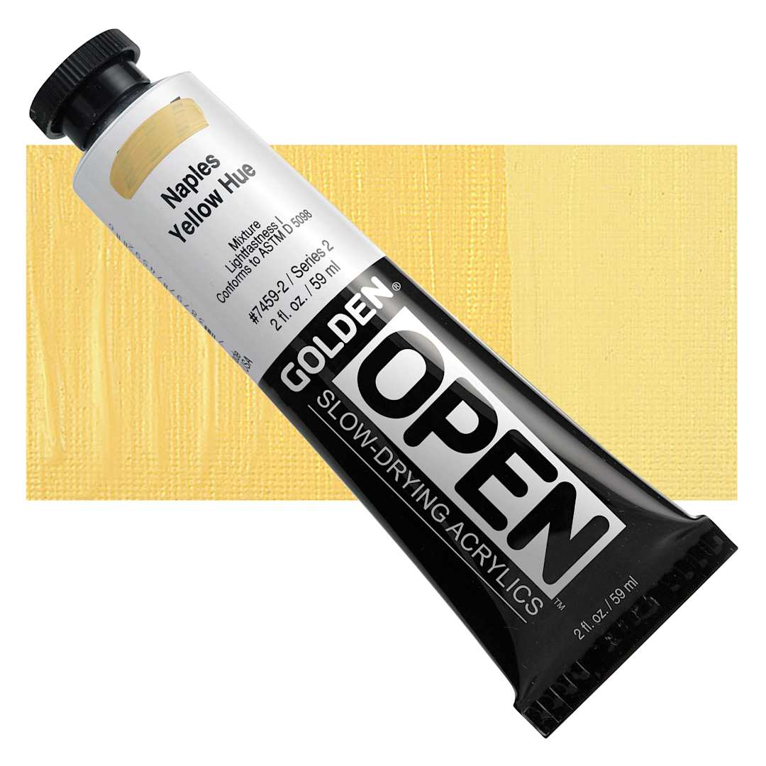 Open in modal - Golden Open Acrylic - Naples Yellow Hue, 2 oz Tube and swatch
