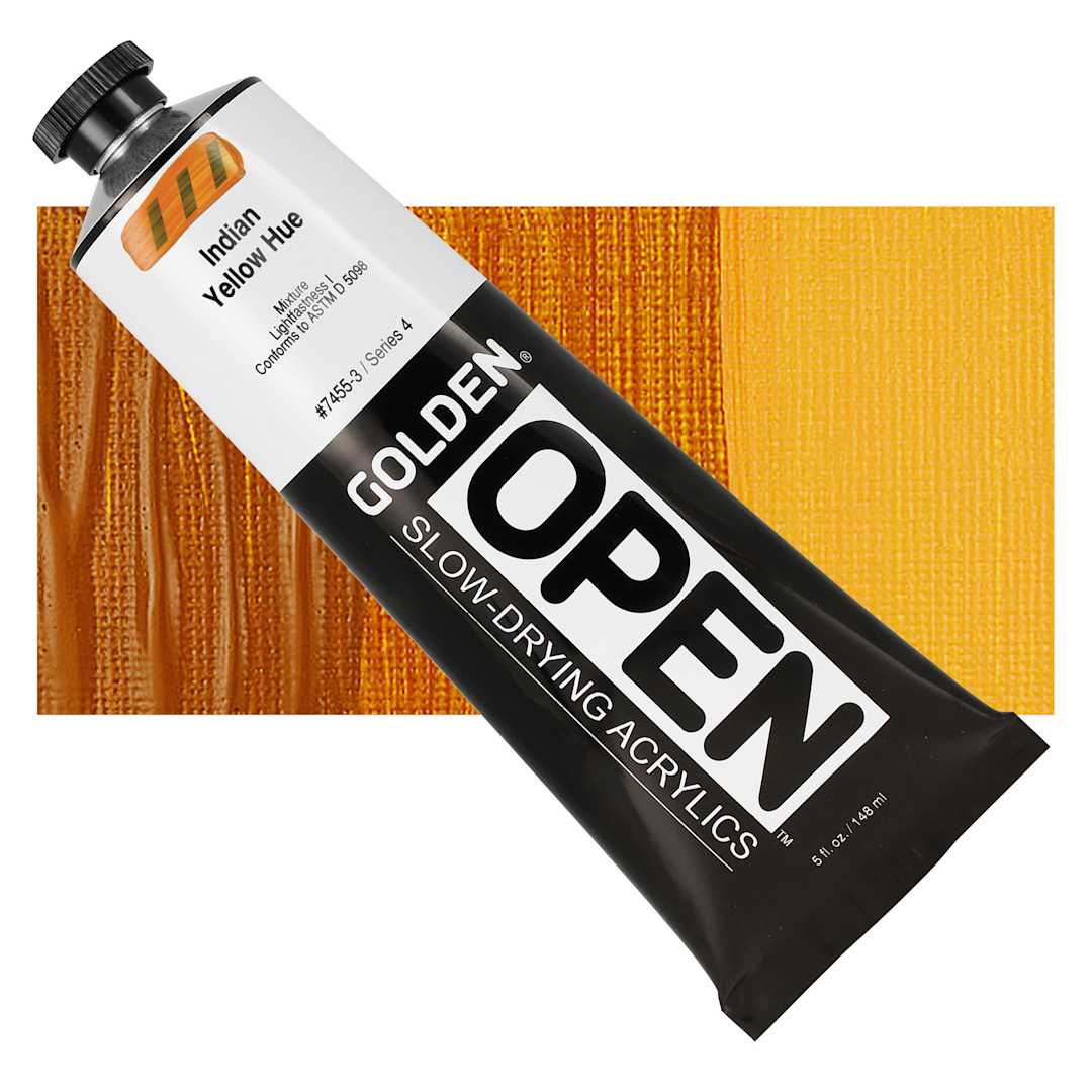 Open in modal - Golden Open Acrylic - Indian Yellow Hue, 5 oz Tube and swatch