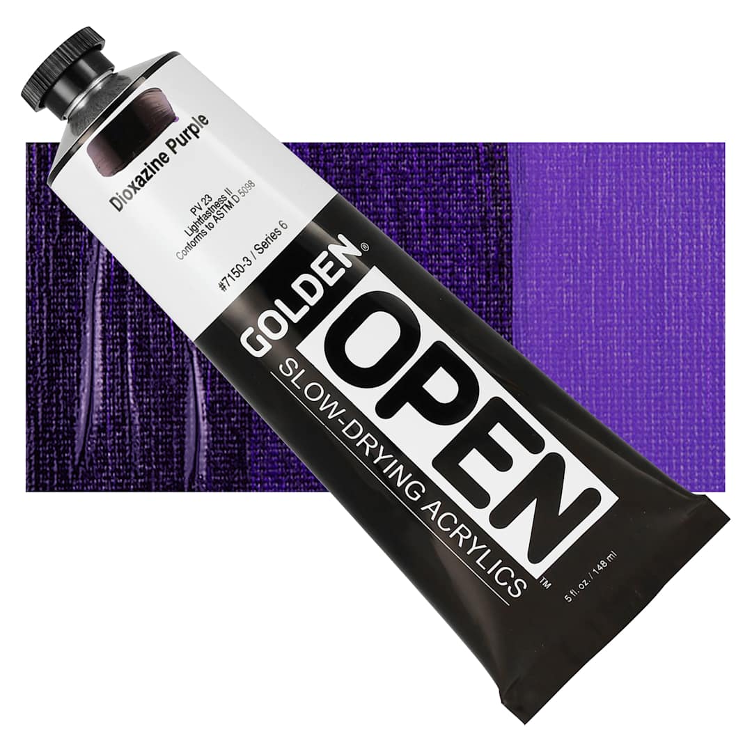 Open in modal - Golden Open Acrylic - Dioxazine Purple, 5 oz Tube and swatch
