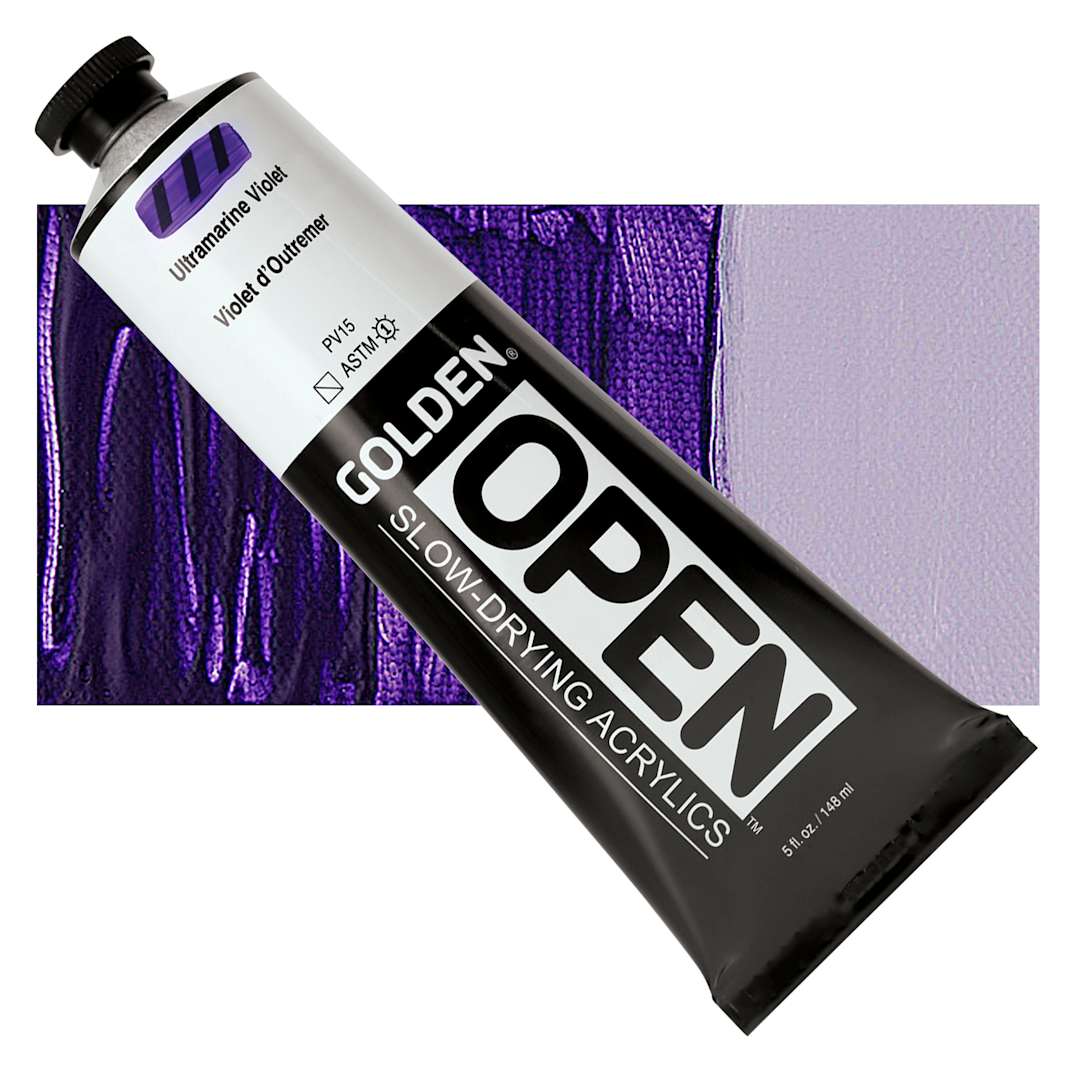Open in modal - Golden Open Acrylic - Ultramarine Violet, 5 oz Tube and swatch