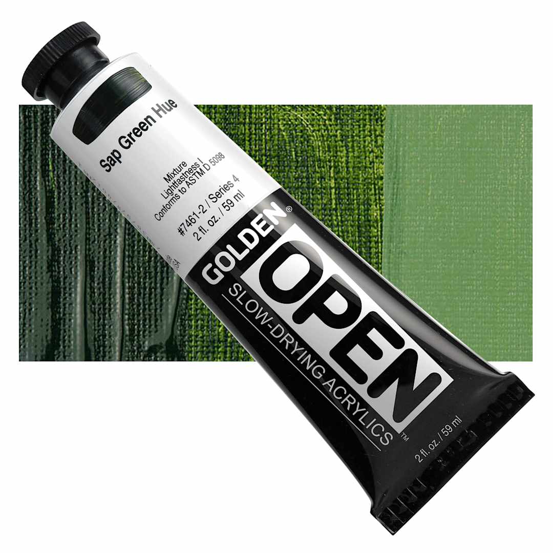 Open in modal - Golden Open Acrylic - Sap Green Hue, 2 oz Tube and swatch