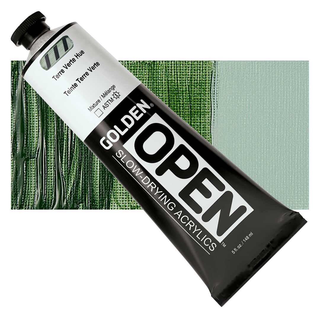 Open in modal - Golden Open Acrylic - Terre Verte Hue, 5 oz Tube and swatch