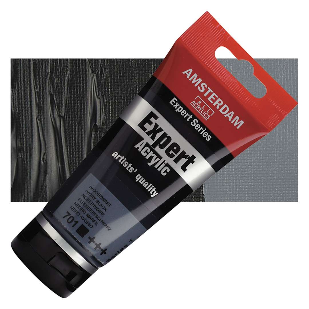 Open in modal - Amsterdam Expert Series Acrylic - Ivory Black, 75 ml tube and swatch